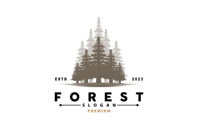 Forest Logo Vector Forest Wood Pine V12