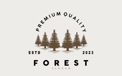 Logo della foresta Vettore Foresta Legno Pino V1