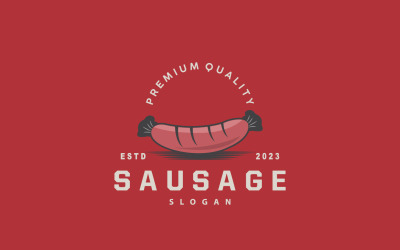 Logotipo de salchicha Vector Tenedor de carne V 9