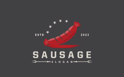 Sausage Logo Vector Meat Fork V 10