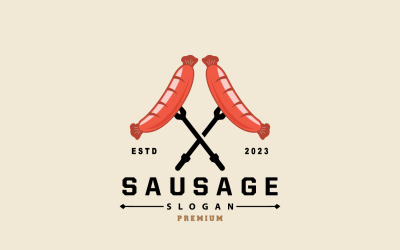 Sausage Logo Vector Meat Fork V 6