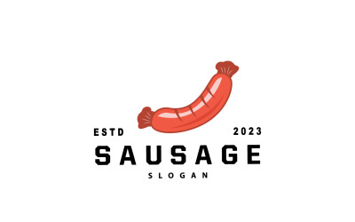 Sausage Logo Vector Meat Fork V1