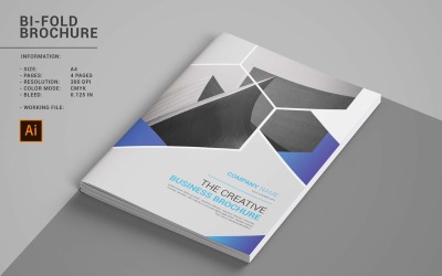 Creative Bifold Business Brochure. Illustrator Template