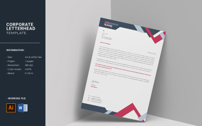 Creative Letterhead Template. Illustrator &amp;amp; Word