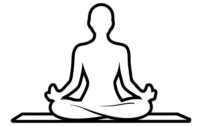 Eine Silhouette einer Person, die Yoga praktiziert