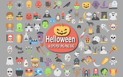 Spooky Halloween Icon Set for Festive Designs