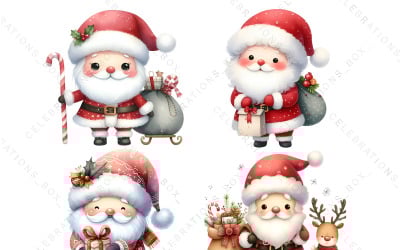 Clipart di Babbo Natale carino, Santa PNG