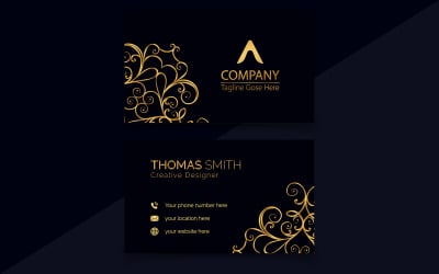 Elegant abstract golden and imaginative business card template