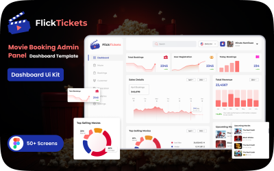 FilckTicket | Бронювання квитків у кіно | Шаблон інтерфейсу користувача інформаційної панелі адміністратора