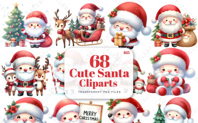 Lindos gráficos navideños de Papá Noel para uso comercial y creación de tarjetas | 163