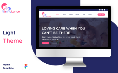 NannyLance - Tek Sayfalık Bebek Bakıcısı Web Sitesi Figma Şablonu