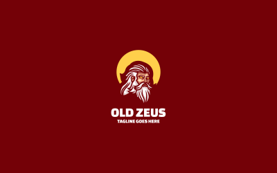 Old Zeus Mascot Cartoon Style