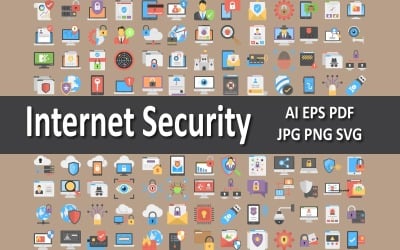 Set di icone di sicurezza Internet per progetti di sicurezza informatica