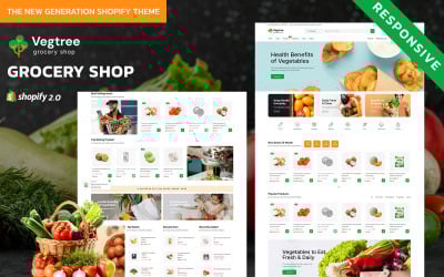 Vegtree – Biozöldségek és élelmiszerbolt Shopify 2.0 reszponzív téma