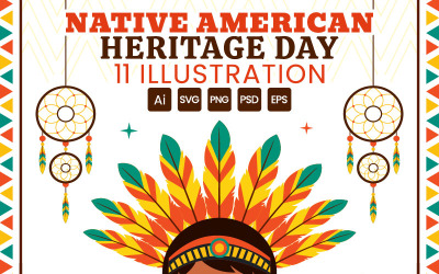11 Native American Heritage Day vektorillustration