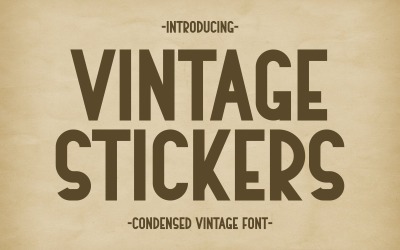 Vintage Stickers -  Condensed Font