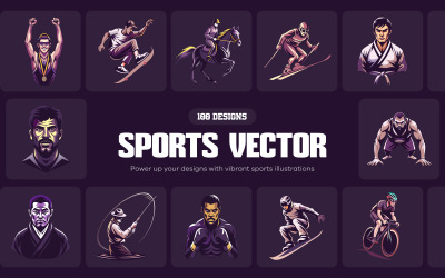 Sportovní charakter ilustrace sada