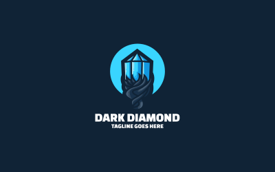 Donkere diamant mascotte cartoon logo