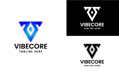 V Letter Premium Technology Logo