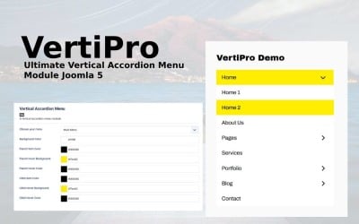 VertiPro - Modulo di menu a fisarmonica verticale definitivo Joomla 5