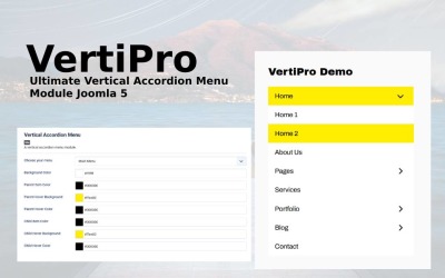 VertiPro - 终极垂直手风琴菜单模块 Joomla 5