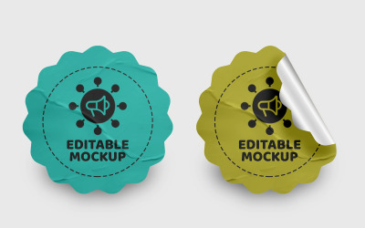 Realistic Round Sticker Mockup PSD Design Vol 8 V1