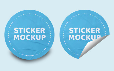 Round Sticker Mockup PSD Template Vol.1