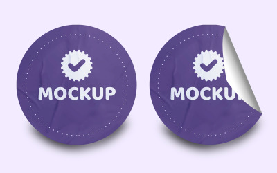 Round Sticker Mockup PSD Template Vol.2