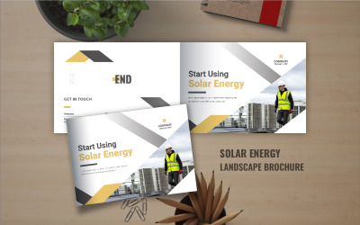 Brochure del paesaggio dell&amp;#39;energia solare o modello di brochure del profilo aziendale del paesaggio moderno