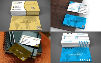 Bundle of 4 Business Card Template with Customizable Design - Bundle 4