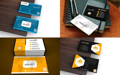 Bundle of 4 Business Card Template with Customizable Design - Bundle 6
