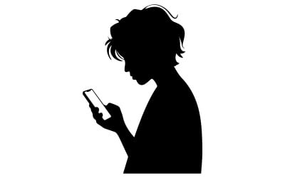 Silhouette of a person holding a smartphone