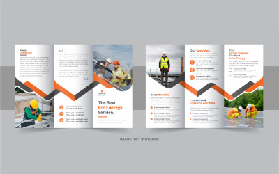 Creative solar energy trifold brochure, eco energy or solar panel trifold brochure design