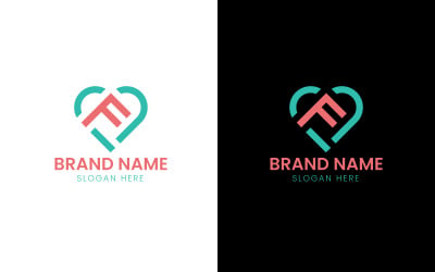 Letter F heart entertainment logo-11-472