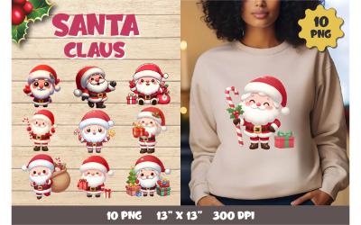 Tecknad jultomte. Clipart, PNG.