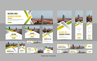 Unique lawn care or agro farm web banner design template bundle