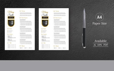 Black &amp;amp; White Color Resume Template
