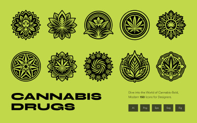 Cannabis en wiet symbolenset