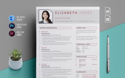 Elizabeth Jones Resume Template with Cover Letter