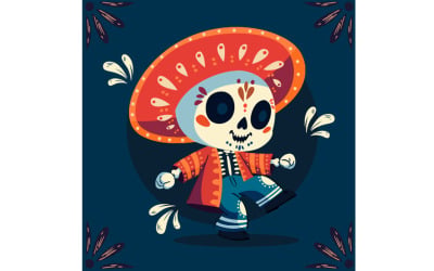 Hand Drawn Dia De Muertos Illustration