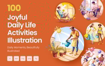 Joyful Life Illustration Set