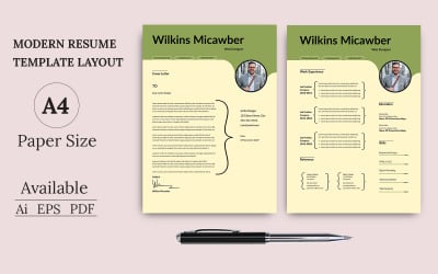 Olive &amp;amp; Pale Resume Template