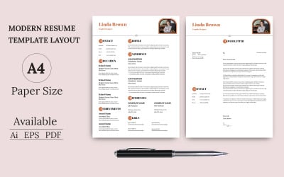 Orange &amp;amp; White Color Resume