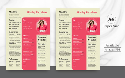 Pink Color Resume Template