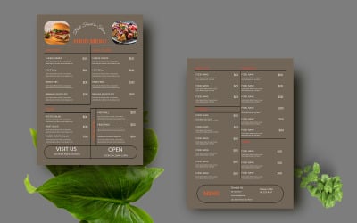 Tan Color Restaurant Menu Design