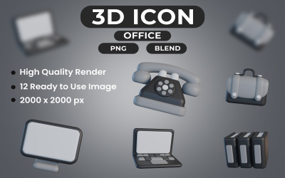 Дизайн комплекта иконок 3D Office