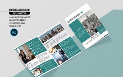 Geschã¤fts, Bifold, Brochure,, Firmenbroschüre, Template., PSD