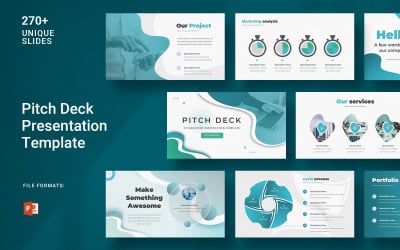 金刚鹦鹉蓝绿色的 Pitch Deck 商业演示模板