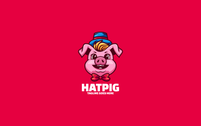 Logo maskotki Hatpig z kreskówek