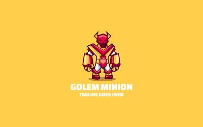 Logotipo de dibujos animados de la mascota Minion de Golem
